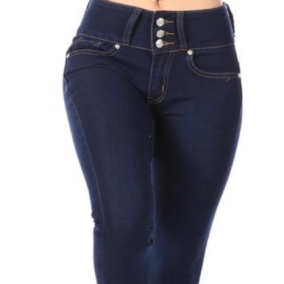 new Diva Star Colombian push up dark blue skinny jeans - Picture 5 of 5